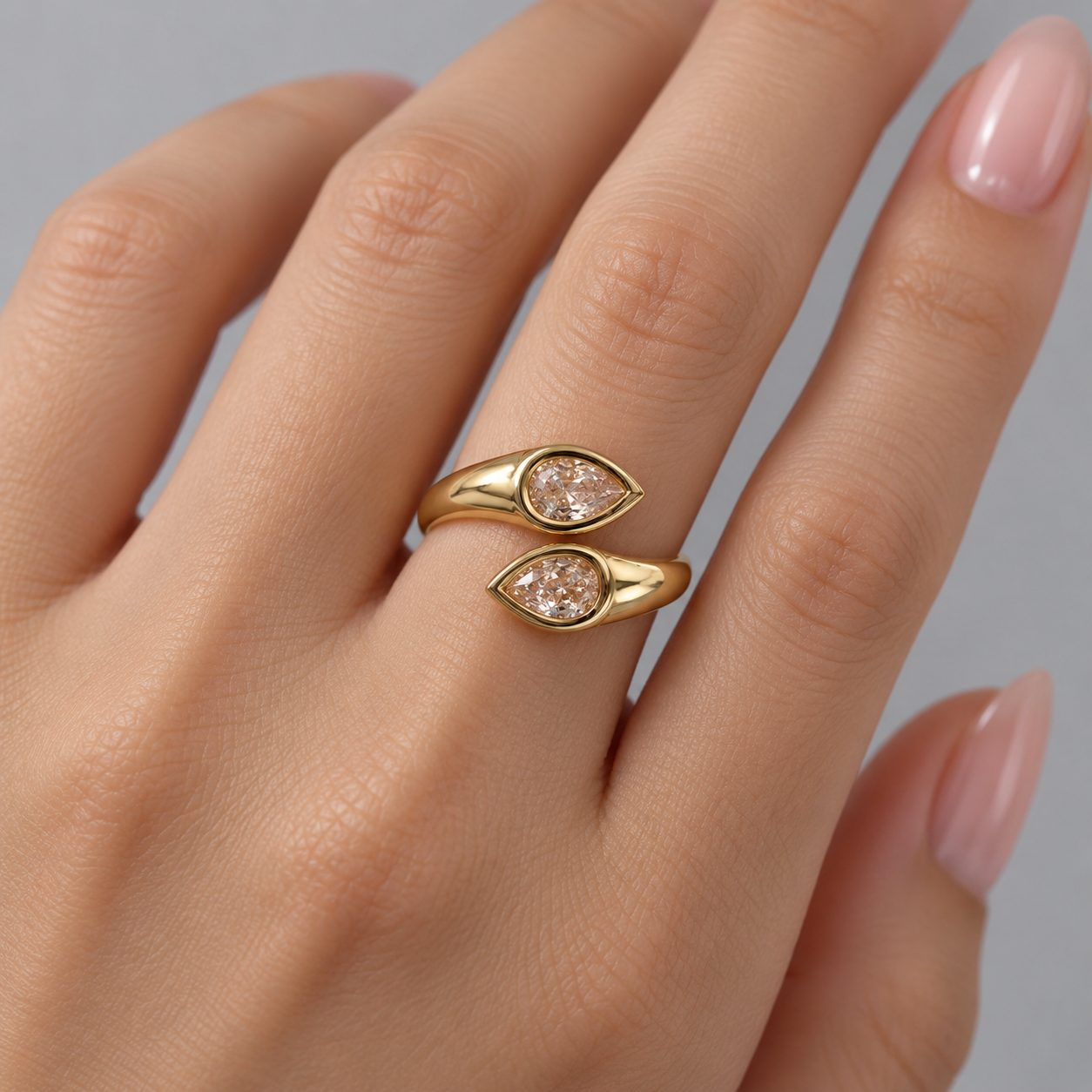 Anel Regulável Bijoux Premium Dourado 008