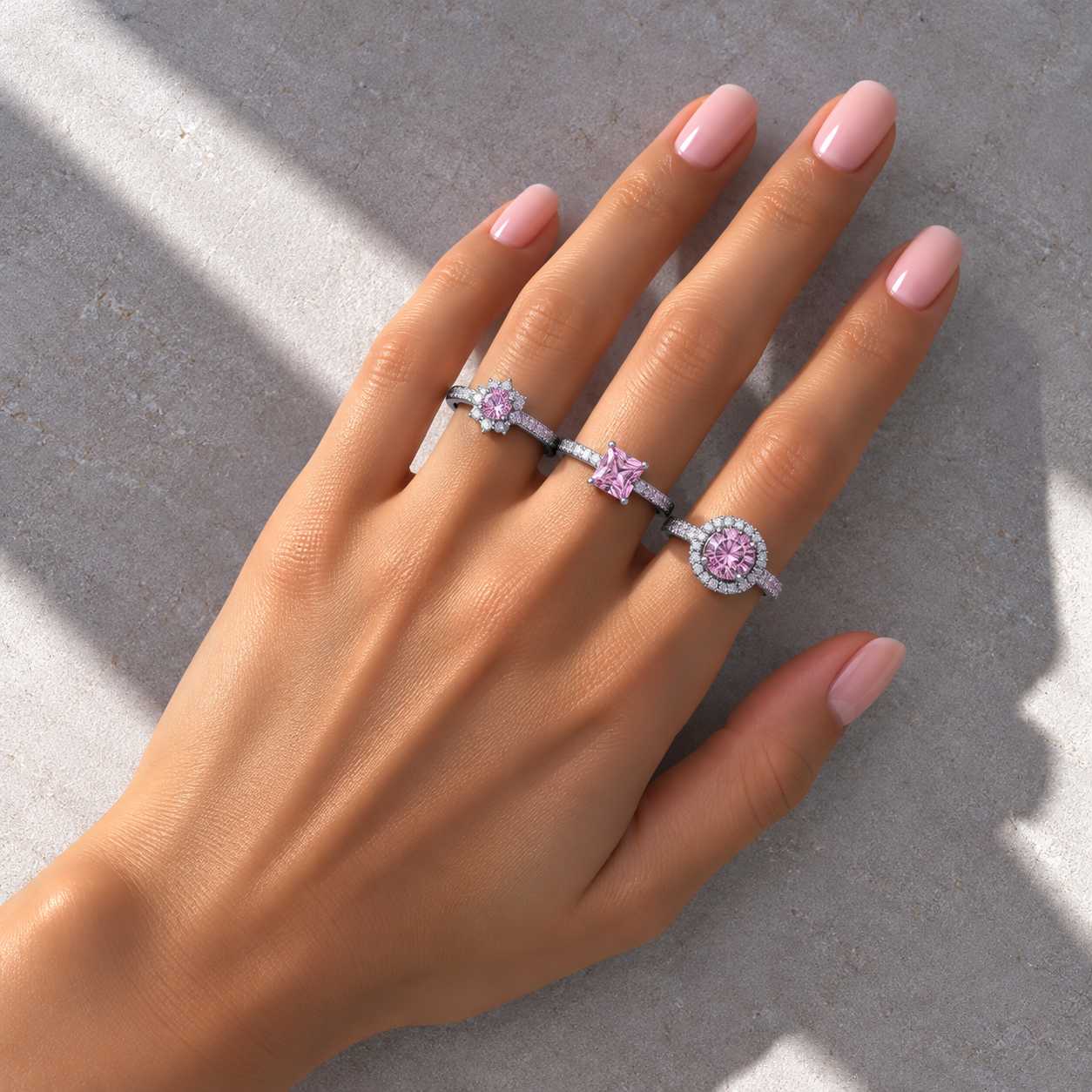 3 Anéis Regulável Bijoux Premium Prata Coleção 8