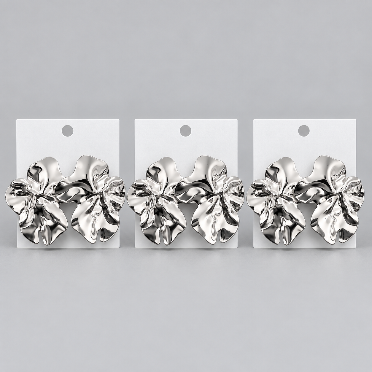 Kit 3 Brincos Bijoux Premium Prata 41
