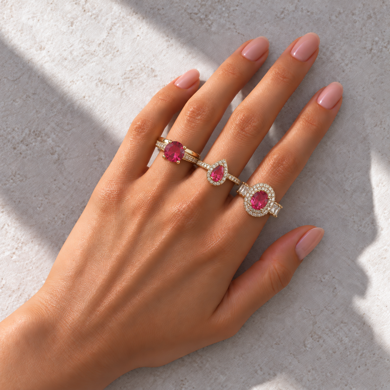 3 Anéis Regulável Bijoux Premium Dourado Coleção 5