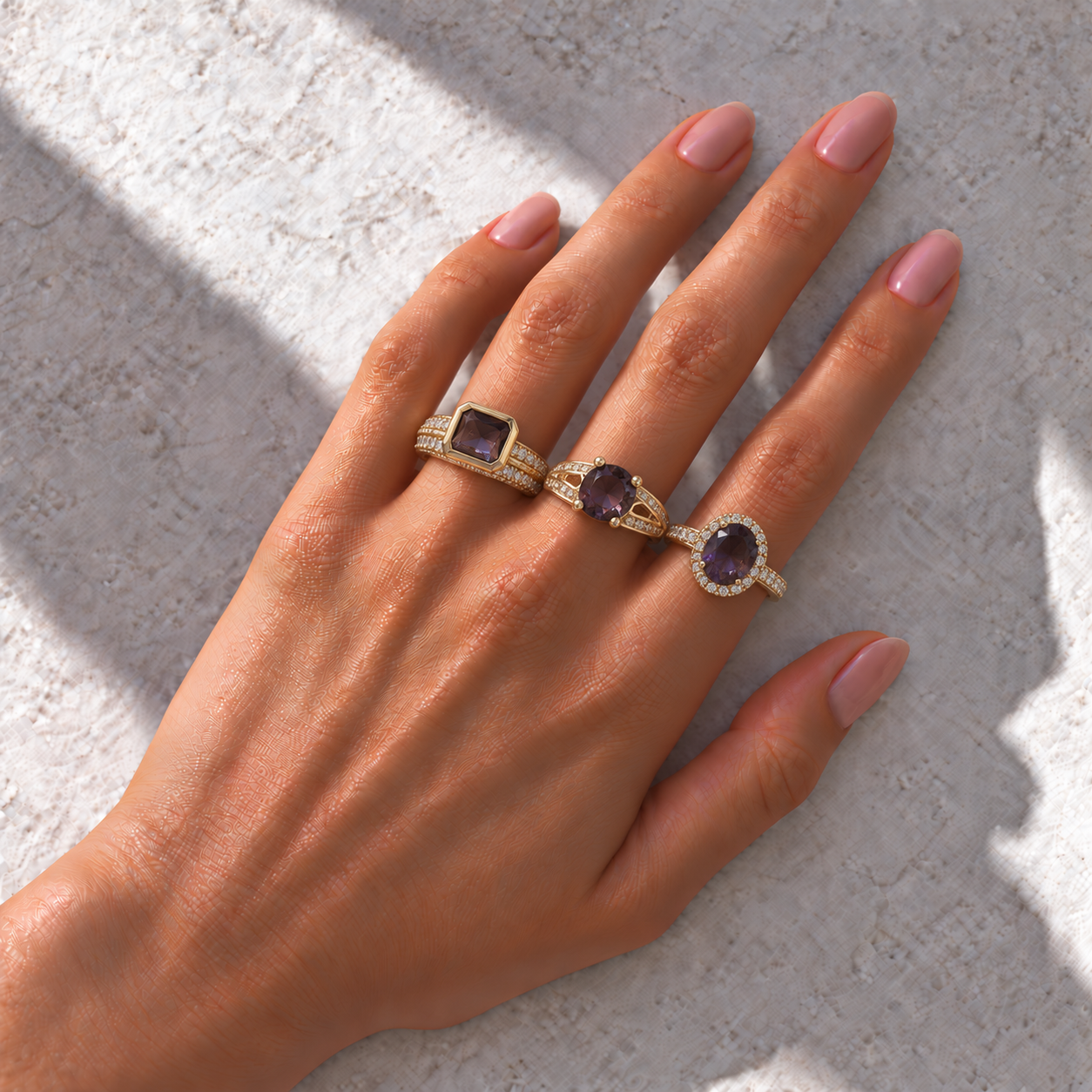 3 Anéis Regulável Bijoux Premium Dourado Coleção 2