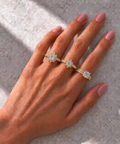 3 Anéis Regulável Bijoux Premium Dourado Coleção 6