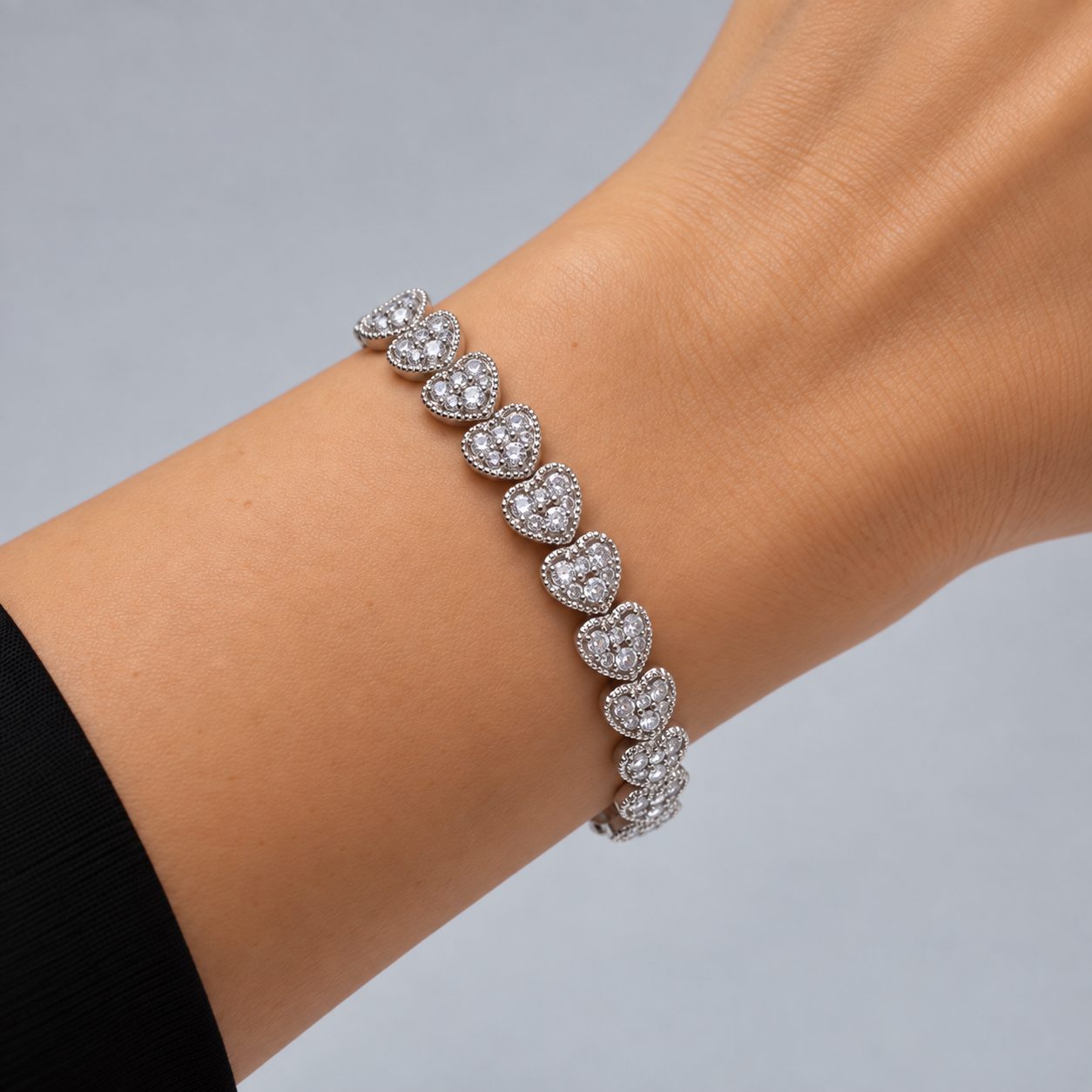 Pulseira Semijoia Cravejada Níquel 002