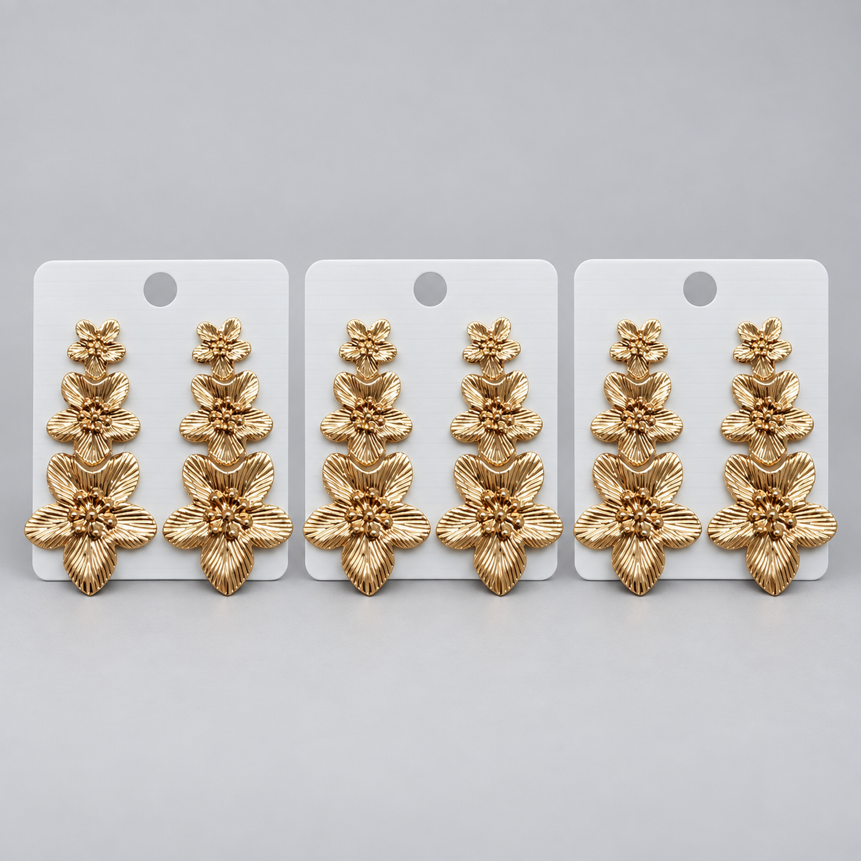 Kit 3 Brincos Bijoux Premium Dourado 19