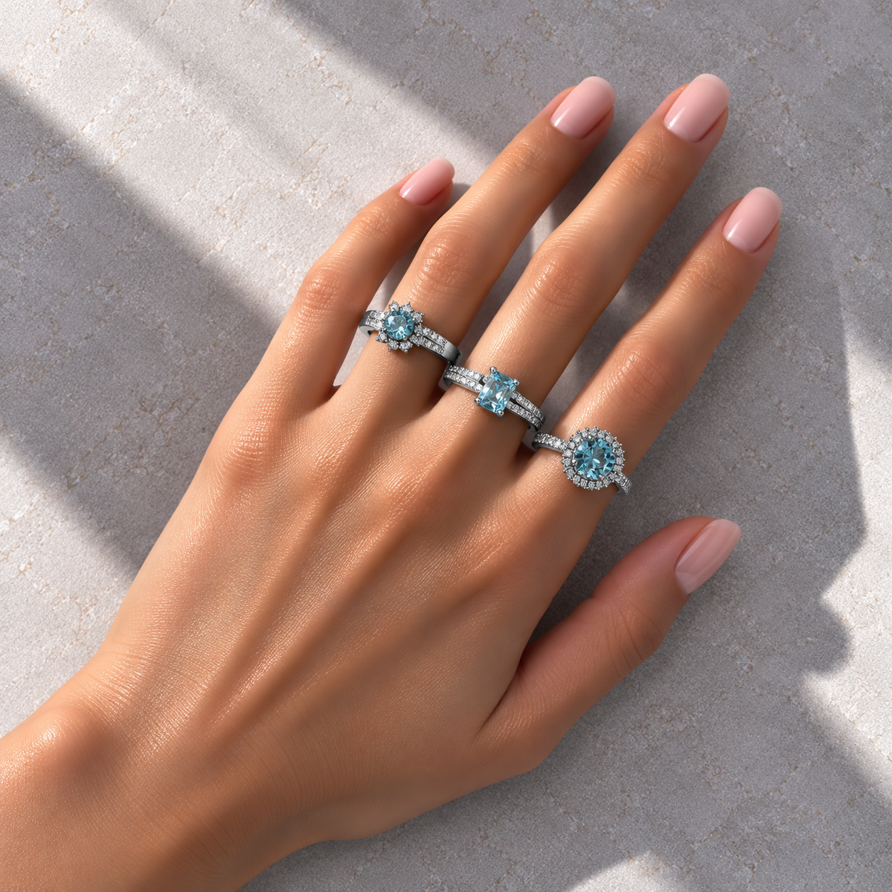3 Anéis Regulável Bijoux Premium Prata Coleção 8