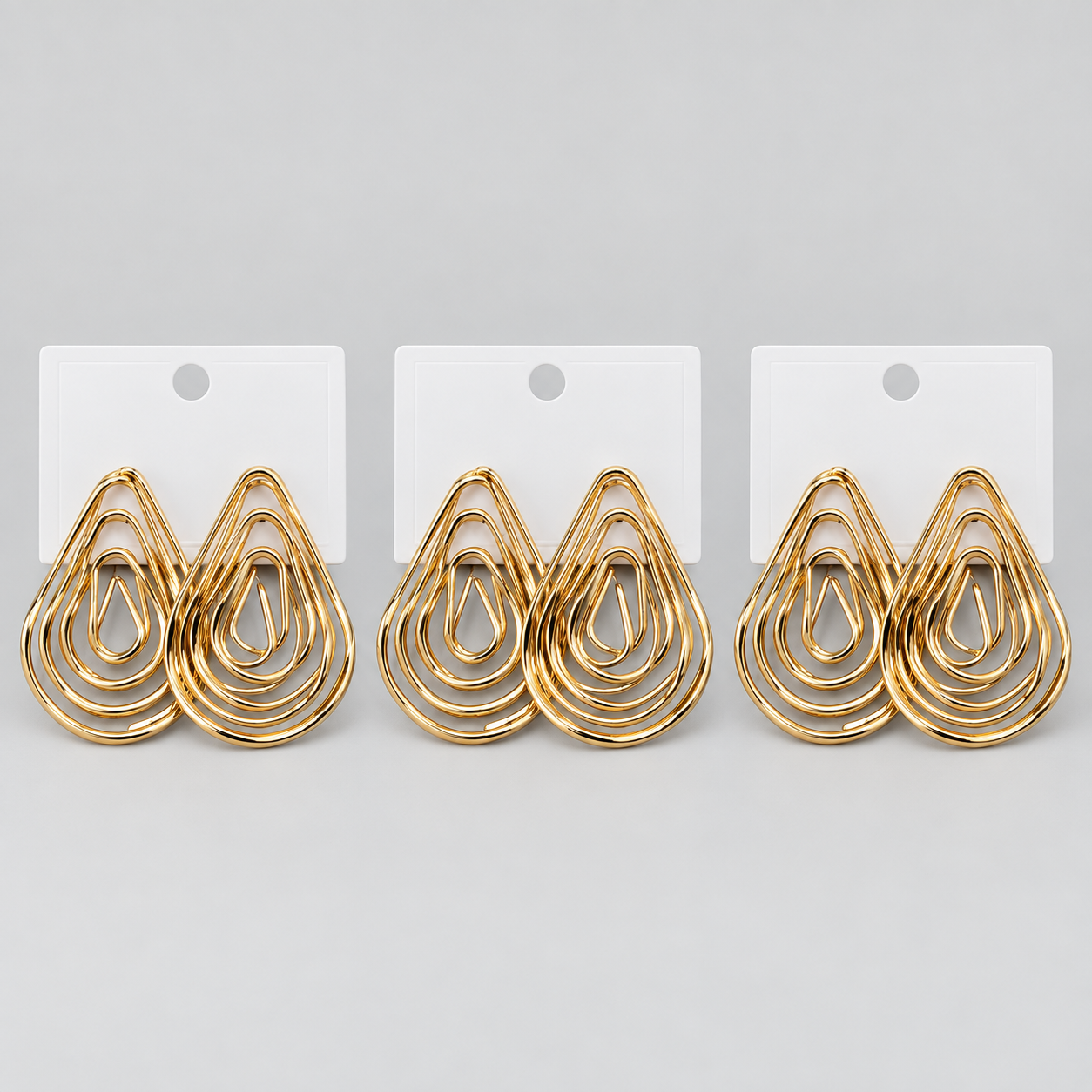Kit 3 Brincos Bijoux Premium Dourado 28