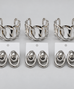 Kit 3x Conjunto Bracelete + Brinco Bijoux Premium 007