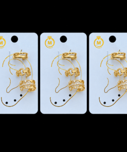 Kit 3 Trios Fake Piercing Bijoux Premium Dourado 003