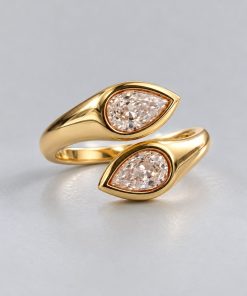Anel Regulável Bijoux Premium Dourado 008