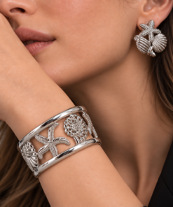 Conjunto Bracelete + Brinco Bijoux Premium Prata 003