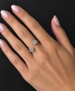 Anel Ponto de Luz Bijoux Premium Dourado Inspiração Virgínia 006