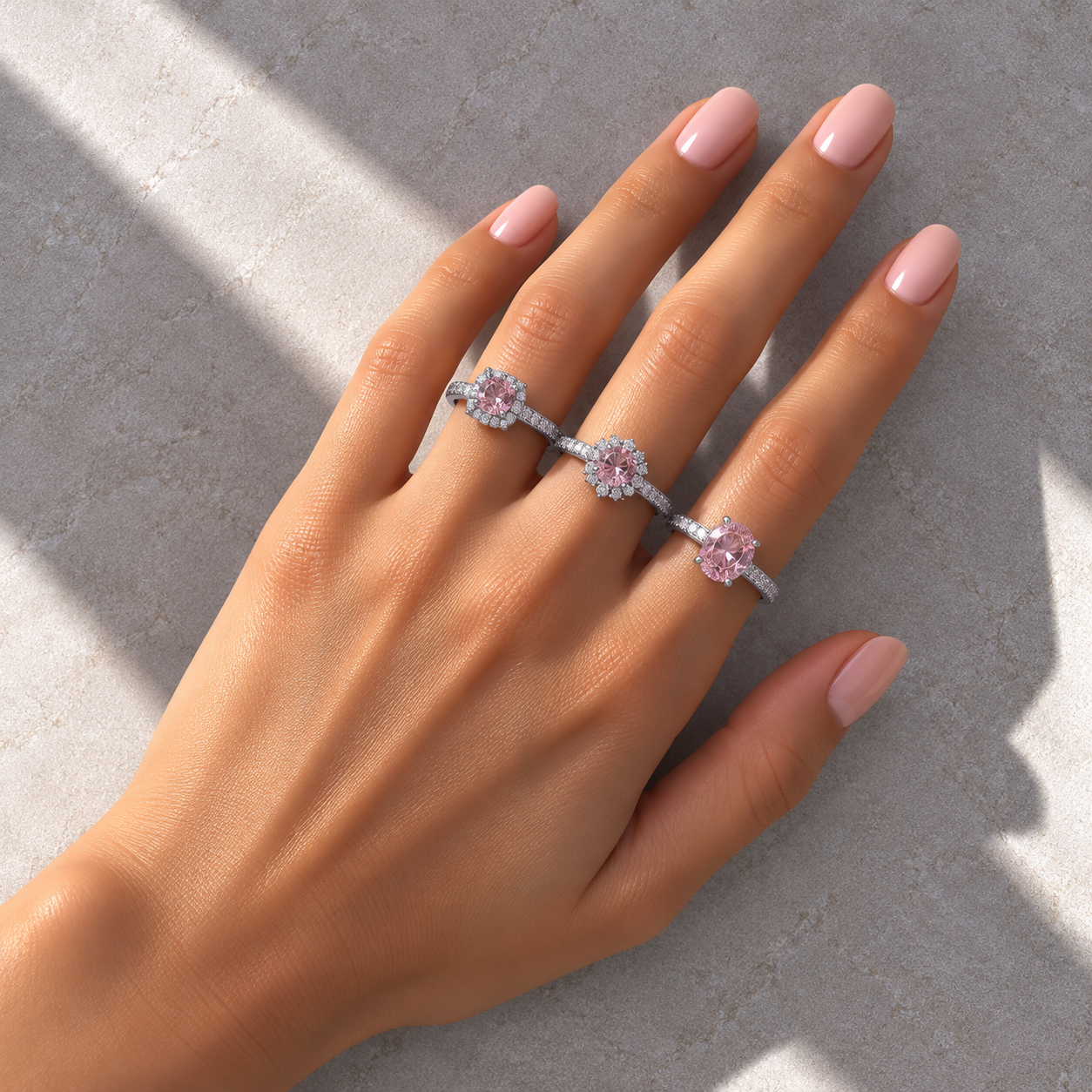 3 Anéis Regulável Bijoux Premium Prata Coleção 6