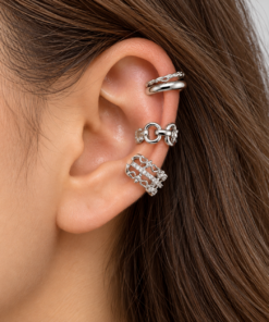 Trio Fake Piercing Bijoux Premium Prata 008