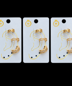 Kit 3 Trios Fake Piercing Bijoux Premium Dourado 001