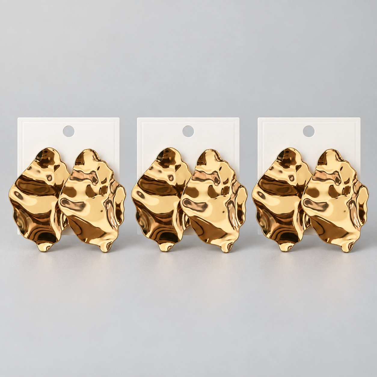 Kit 3 Brincos Bijoux Premium Dourado 44