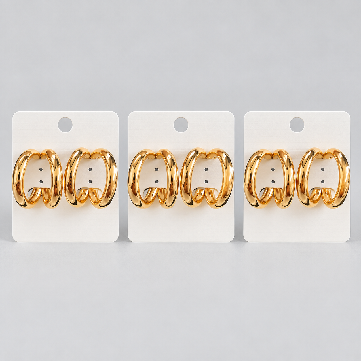 Kit 3 Brincos Bijoux Dourado 63