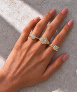 3 Anéis Regulável Bijoux Premium Dourado Coleção 5