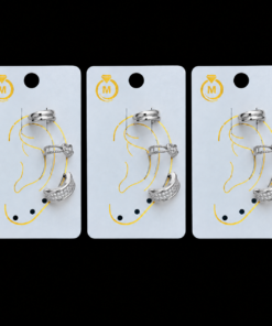 Kit 3 Trios Fake Piercing Bijoux Premium Prata 002