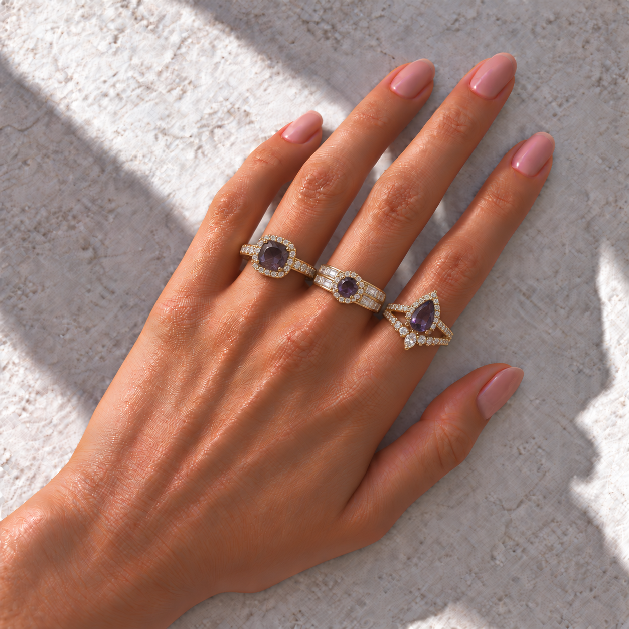 3 Anéis Regulável Bijoux Premium Dourado Coleção 3