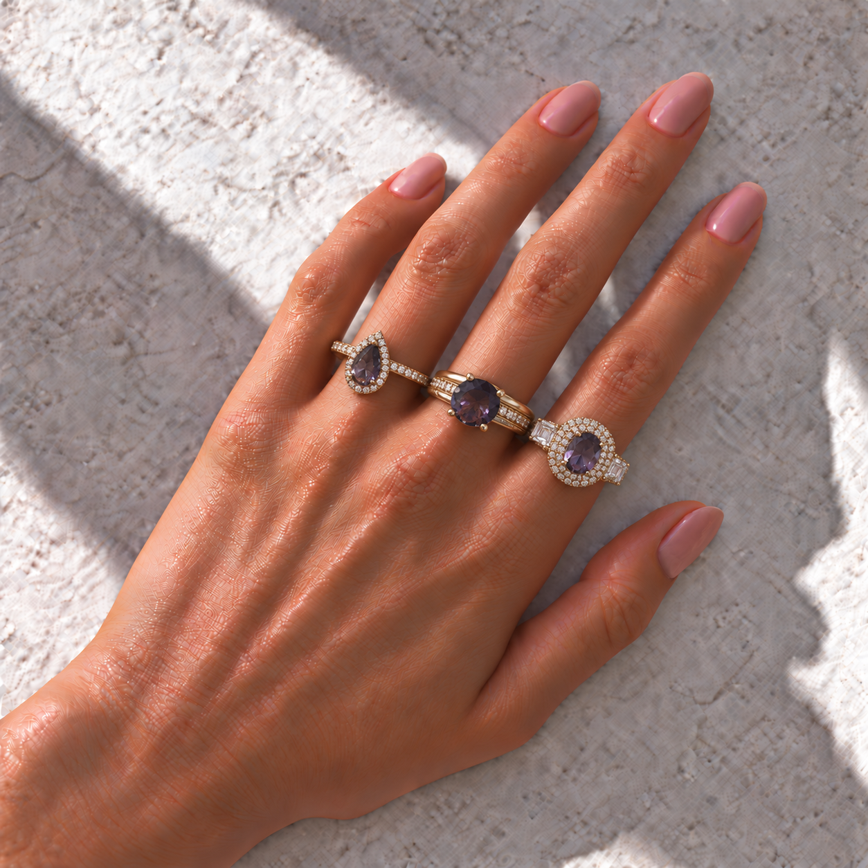 3 Anéis Regulável Bijoux Premium Dourado Coleção 5