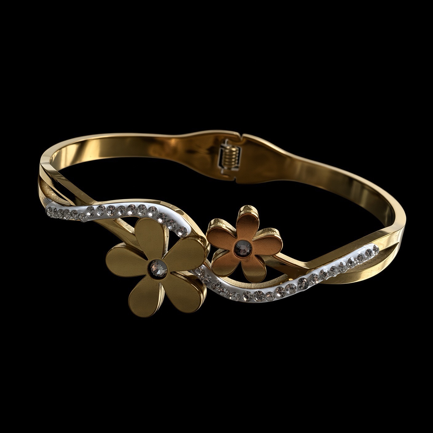 Bracelete Aço Inox Dourado 035