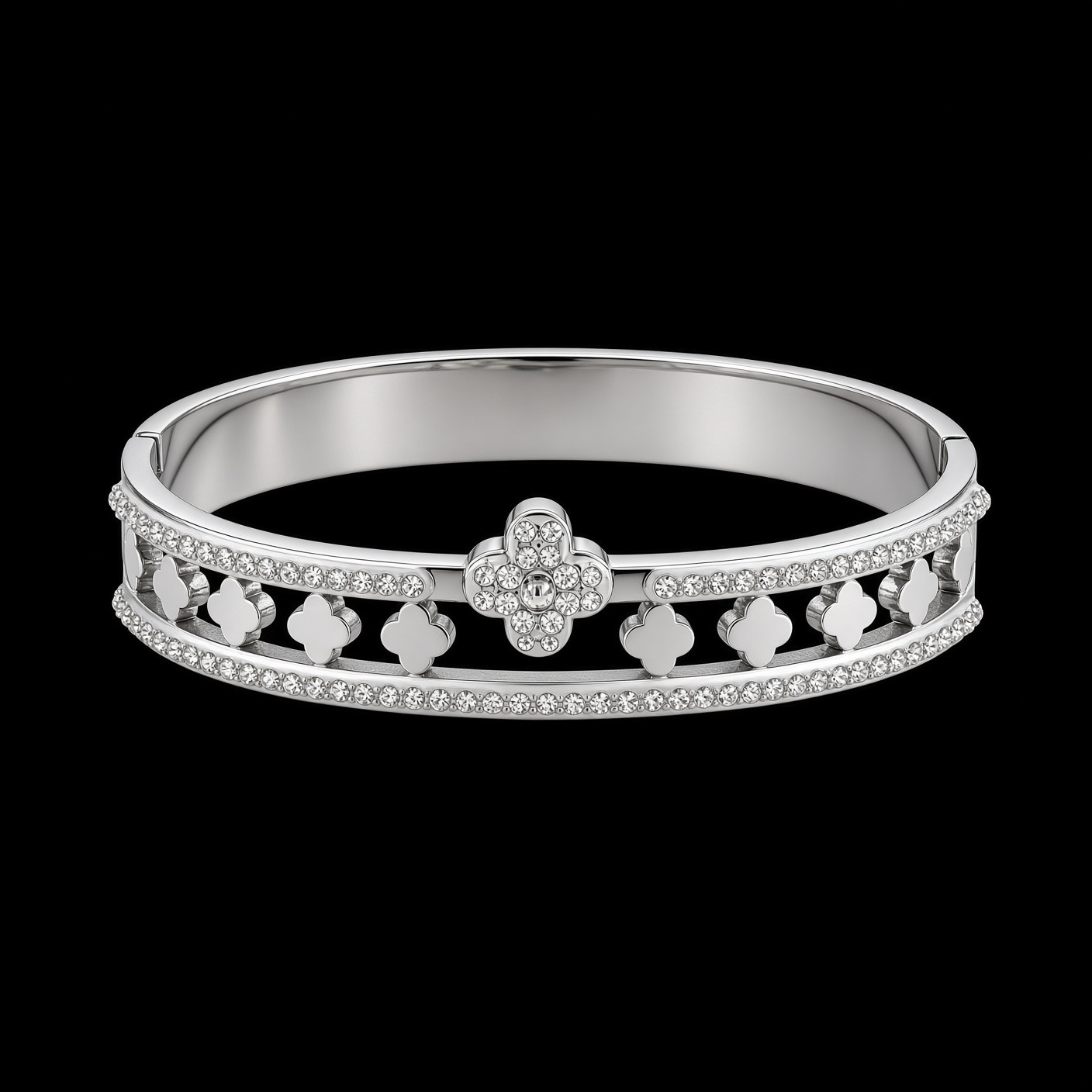 Bracelete Aço Inox Prata 041