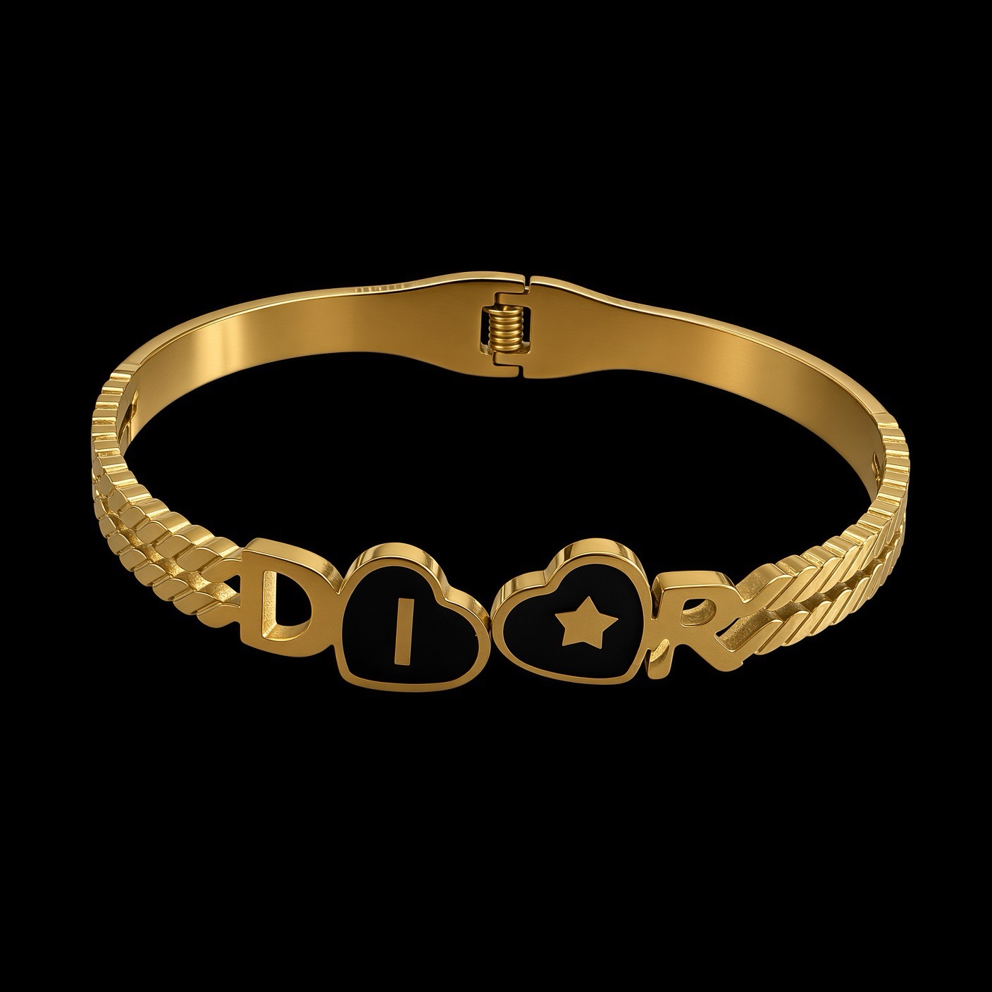 Bracelete Aço Inox Dourado 042