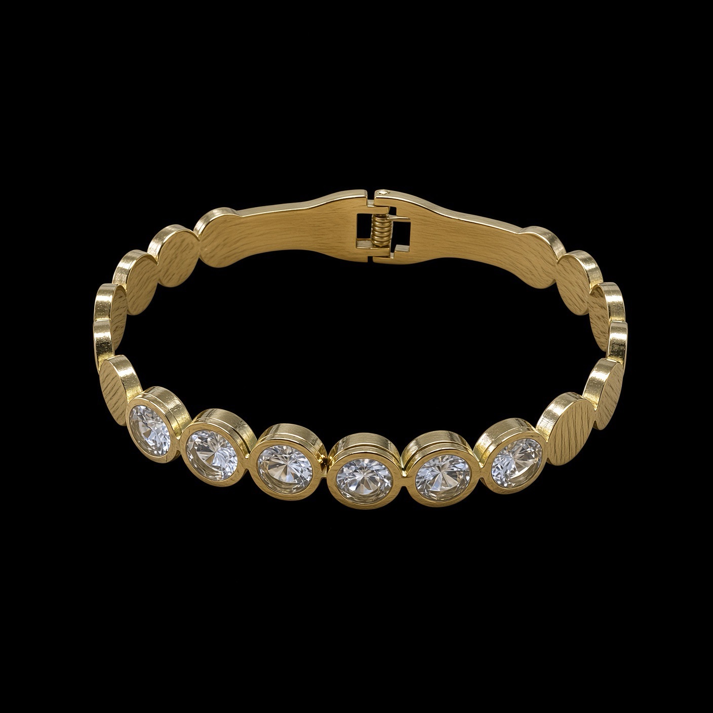 Bracelete Aço Inox Dourado 047
