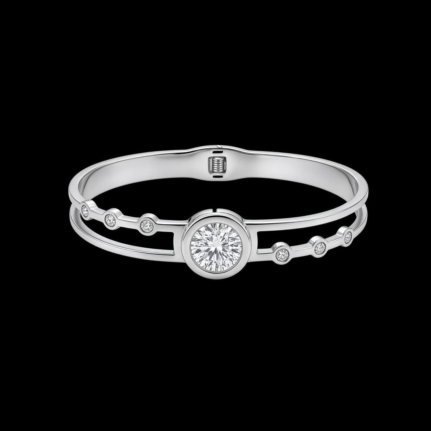 Bracelete Aço Inox Prata 052