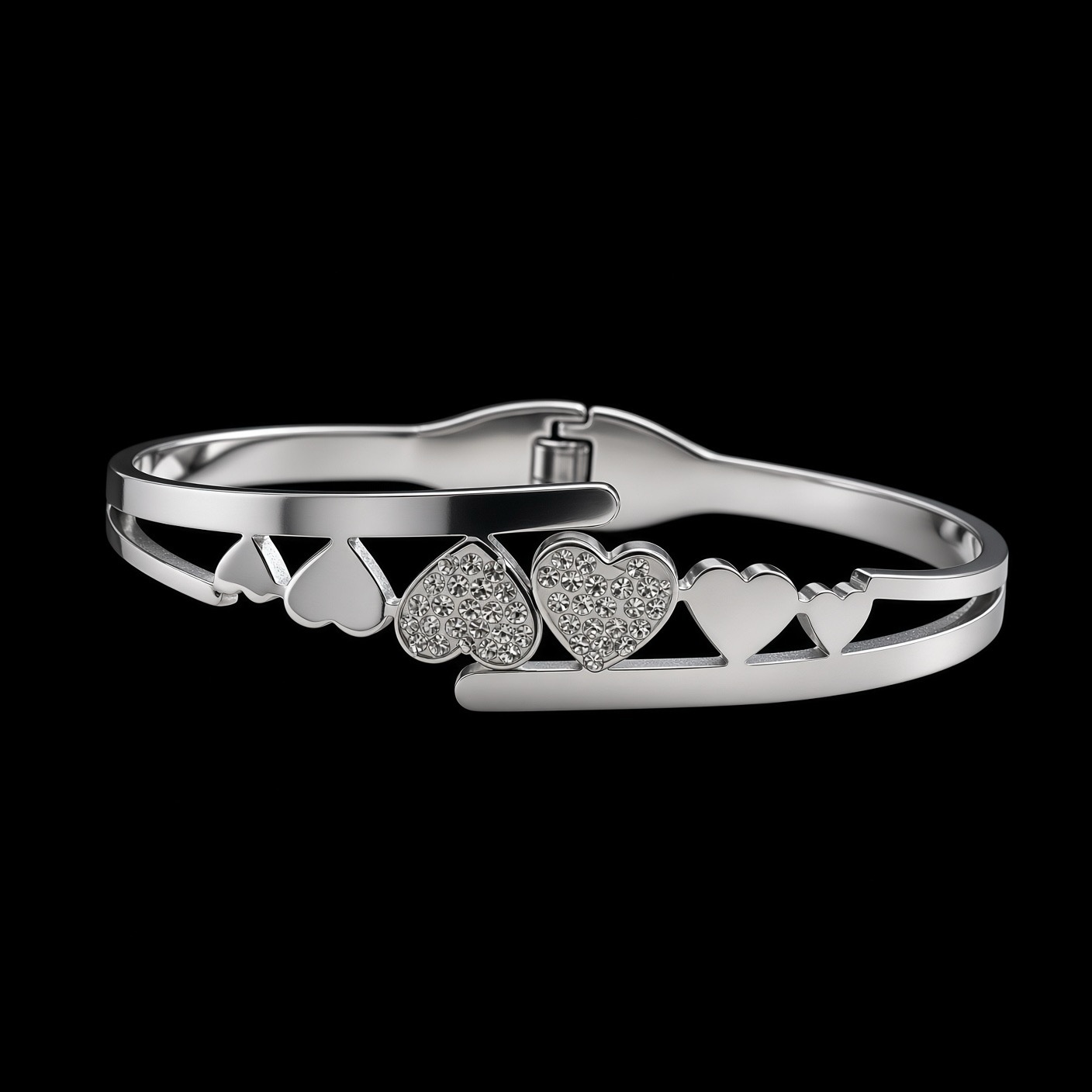 Bracelete Aço Inox Prata 035