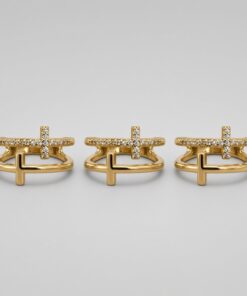 Kit 3 anéis tamanhos sortidos (17-18-19-20) Bijoux Premium Dourado 003
