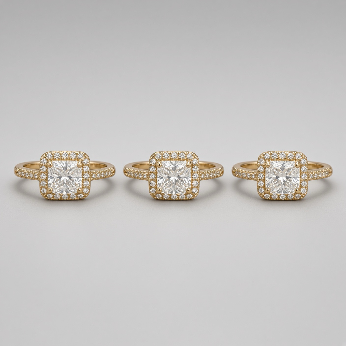 Kit 3 anéis tamanhos sortidos (17-18-19-20) Bijoux Premium Dourado 005