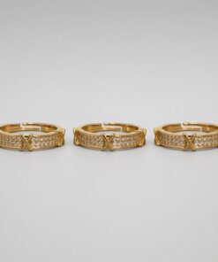 Kit 3 anéis Regulável Bijoux Premium Dourado 006