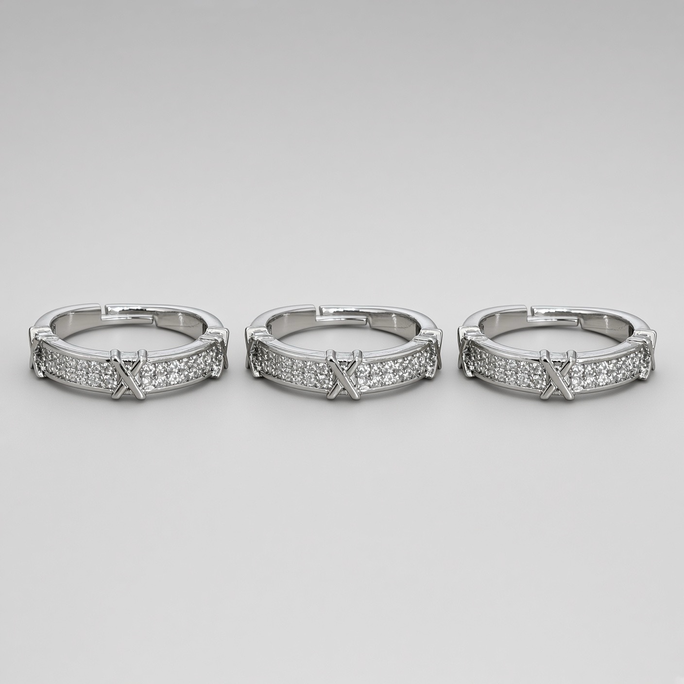 Kit 3 anéis Regulável Bijoux Premium Prara 007