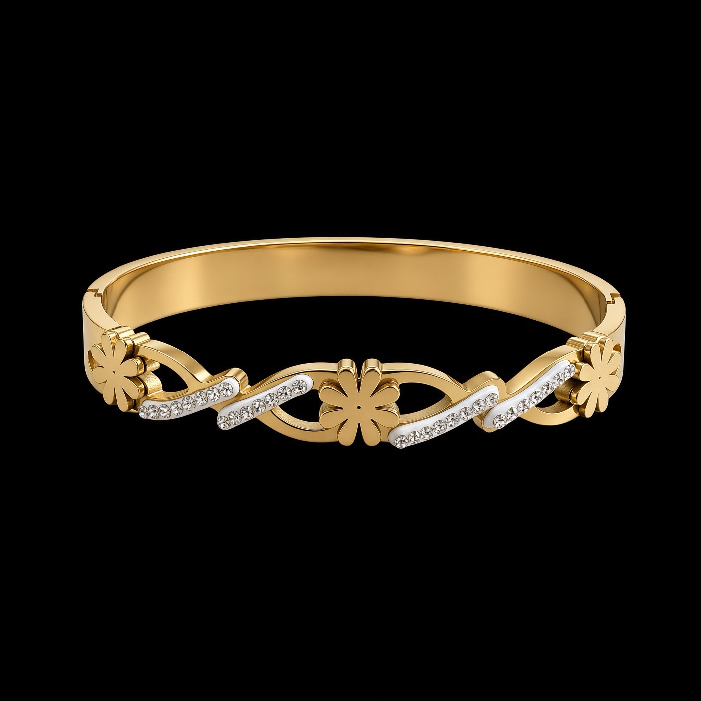Bracelete Aço Inox Dourado 028