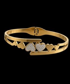 Bracelete Aço Inox Dourado 029