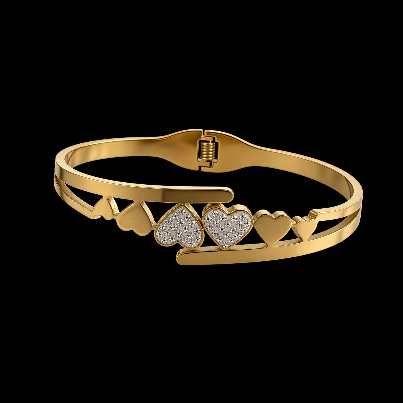 Bracelete Aço Inox Dourado 029